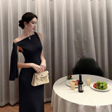 Shoulder Belt Dresses 2024 Summer New Spice Girls Sexy Packed Fishtail Long Dressed Woman