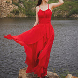 Tourism Photo Clothes Women's Seaside Resort Beach Dress Super Fairy White Bare Back Hanging Dress Fairy Dress