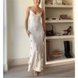 Women's New Sleeveless Dress Three-Dimensional Heavy Industry Knitted Back Strap HZ0628