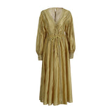 V-Neck Lantern Sleeve Drawstring Design Shirt With Same-Line Half-Skirt Elegant Women's Set 2025 Summer New