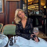 Autumn 2025 New Fashion Chiffon Shirt Small Fragrant Temperament Laded Horn Sleeve Top Woman DJPT