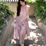 Break French Hanging Neck Dress Fairy Summer Temperament High-End Seaside Resort Beach Dress