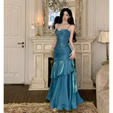 New French Temperament Famous High-End Sling Dress With Body Shape Banquet Dress Dress