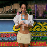 Women's New Casual Ultra-Short Top Decoration Wood Ear Sexy Umbilled Shirt