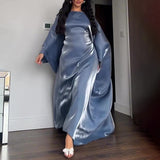 Women's Autumn Round Collar Light Robe Bat Sleeve Fashion Comfortable Dress