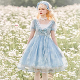 Butterfly Op Lolita Sweet Dress Lolita Dress Summer Long Short Sleeve 6544