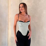 Clammed With A Giose-Breasted Bra Sling On The Street Fashion Casual Hottie Vest Woman DJPT