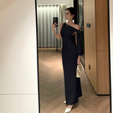 Shoulder Belt Dresses 2024 Summer New Spice Girls Sexy Packed Fishtail Long Dressed Woman