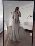 2025 New Retro Soft And Pure Color Long Sleeve Blouse Long-Sleeved Dress Elegant And Comfortable Suit Woman