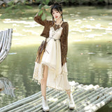 Design Fantasy Sand Chinese Style Improvement Chinese Elements Of Women's Top Dress Suit 7076