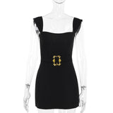 Summer 2025 New Sexy Bag Evening Dress Fashion Style Metal Accessory Vest Dress Woman DJPT