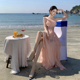 Photo Wearing Hainan Sanya Resort Beach Skirt Temperament Super Fairy Long Dress Birthday Dress