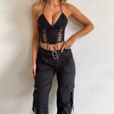 Autumn 2025 New Trendy Hottie Sexy V-Neck Short-Hanging Blouse DJPT