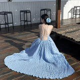 Thailand Seaside Holiday Dress Super Fairy Design Pure Desire To Close The Waist Slings Long Skirt