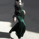 Teased Original Dark Forest Lolita Girl Lolita Top Fishtail Dress Daily Cute Set 7178