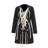 Fashion Trend Dress Women's Dress 2025 Spring New V-Neck Design Stitching Strap Strap To The Belt Short Skirt