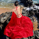Holiday Dress Large Bare Back Dress To Take Pictures Travel Wearing Sexy Fairy Suit Dress
