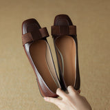 Size Shoes Bows Light Mouth Single Shoes Women's Head Low Heels 2024 Spring New Women's Shoes High Quality Shoes