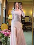 2025 New Hand-Drilled Weaving Woven Tape Design Long-Sleeved Lady Body Dress