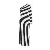 Temperament Dress Dress 2025 Spring And Summer New Zebra Thighs Banded Sexy Banquet Dress Woman