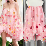 Gentle And Gradient Handmade Flowers Suspension Beautiful Dresses Women's Holiday Dresses