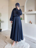 2024 New Middle East Dubai Flower Lantern Sleeve Loose Dress Dress Dress Suit Two Sets