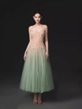 Lace Spliced Mint Green Sling Dress Dress 2024 Summer Super Fairy Temperament Niche Design Thin Mesh Dress