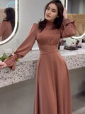 2025 Long-Sleeved Temperament Elegant Women's Waist Dress