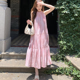 Break French Hanging Neck Dress Fairy Summer Temperament High-End Seaside Resort Beach Dress