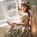 Design Sunflower Story Jsk Sling Skirt Everyday Cute Lolita Sweet Skirt 6199