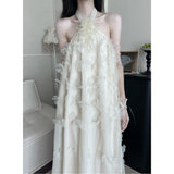 New Morning Robe Super Fairy Flower Showback Dress Elegant Loose Hanging Neck Dress