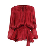 Elegant Vintage Style Dress 2025 New Hot-Sold Collar With Shoulder Long Sleeve Short Dress