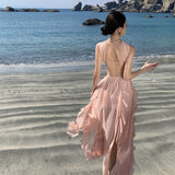 Photo Wearing Hainan Sanya Resort Beach Skirt Temperament Super Fairy Long Dress Birthday Dress