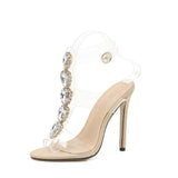 Water Drill Sexy Transparent High Heel Thin-Shoeed Women Sandals High Quality Shoes