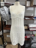 2025 Women's New Fashion Temperament Suspension Beach Pearl Short Dress Knitted Dress HZ0628