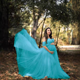 Women's Silk Cotton With Chiffon Pregnant Women Floating Tail Fluttering Sleeves Of The Dress Photo Dress 1209 Maternity