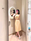 Mencius Yiyi Heavy Industry Nail Beads Small Fragrant Breeze Vest Blouse 2024 Summer Beautiful Champagne Beads Half-Dress