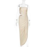 Spring 2025 New Dress Elegant Body-Scaring Bloated Folding Skirt DJPT