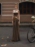 Thoracic Fish Bone Dress Tied With Waste Soil Breeze Niche Design Thin Temperament Dress Dress HZ0628