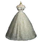 Dress Shoulder High-End Elegant Puffy Skirt Annual Meeting Presided Adult Dress Student Vocal Art Test Solo