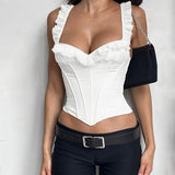 Summer 2025 New Hottie Vest Fashion Street Casual Girded Blouse Woman DJPT