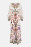 Autumn Australian Tide Brand CML Elegant Temperament Print V Received Waist Thin And Flowing Dress Dress Woman