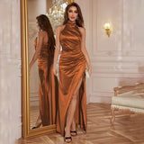 Summer New Temperament Collar Dress Hanging Neck Sleeveless Open Fork Thin Dress Dress Dress DJPT