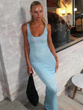 Summer Women's Explosive Sexy U-Neck Sleeveless Squint Bag Hip Dress HZ0628