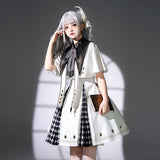 Teased Original Real Eye Lolita Female Lolita Fake Collared Cloaked Sling Skirt Daily Suit 7284