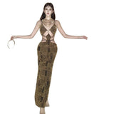 Style Hottie Sexy V-Neck Slings Body-Body-To-Scks Dress Seaside Holiday Style Design Reveals Back Dress