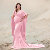 Processing A Word Collared Shawl Long Skirt Pregnant Woman Photo Shoot Long Dress 1199 Maternity