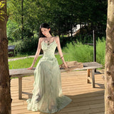 Holiday Wind And Flowers Hanging Dress Fairy Summer Dress Design Super Fairy Temperament Long Dress