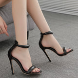 New One-Word With Ultra-High Heel Women's Simple Sandals High Quality Shoes
