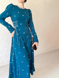 Eastern Muslim Women's Clothing 2025 Spring New Long Temperament Long-Term Waist Dress